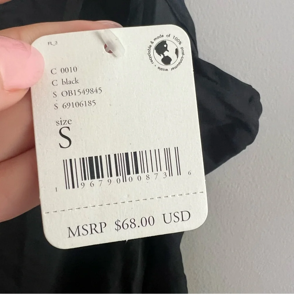 NEW Free People By My Mini Slip Dress in Solid Black Women's Size Small